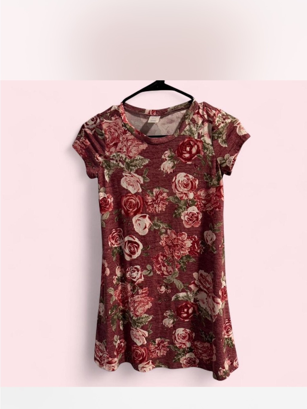 Arizona Jean Company Girls' Maroon Floral Swing Dress